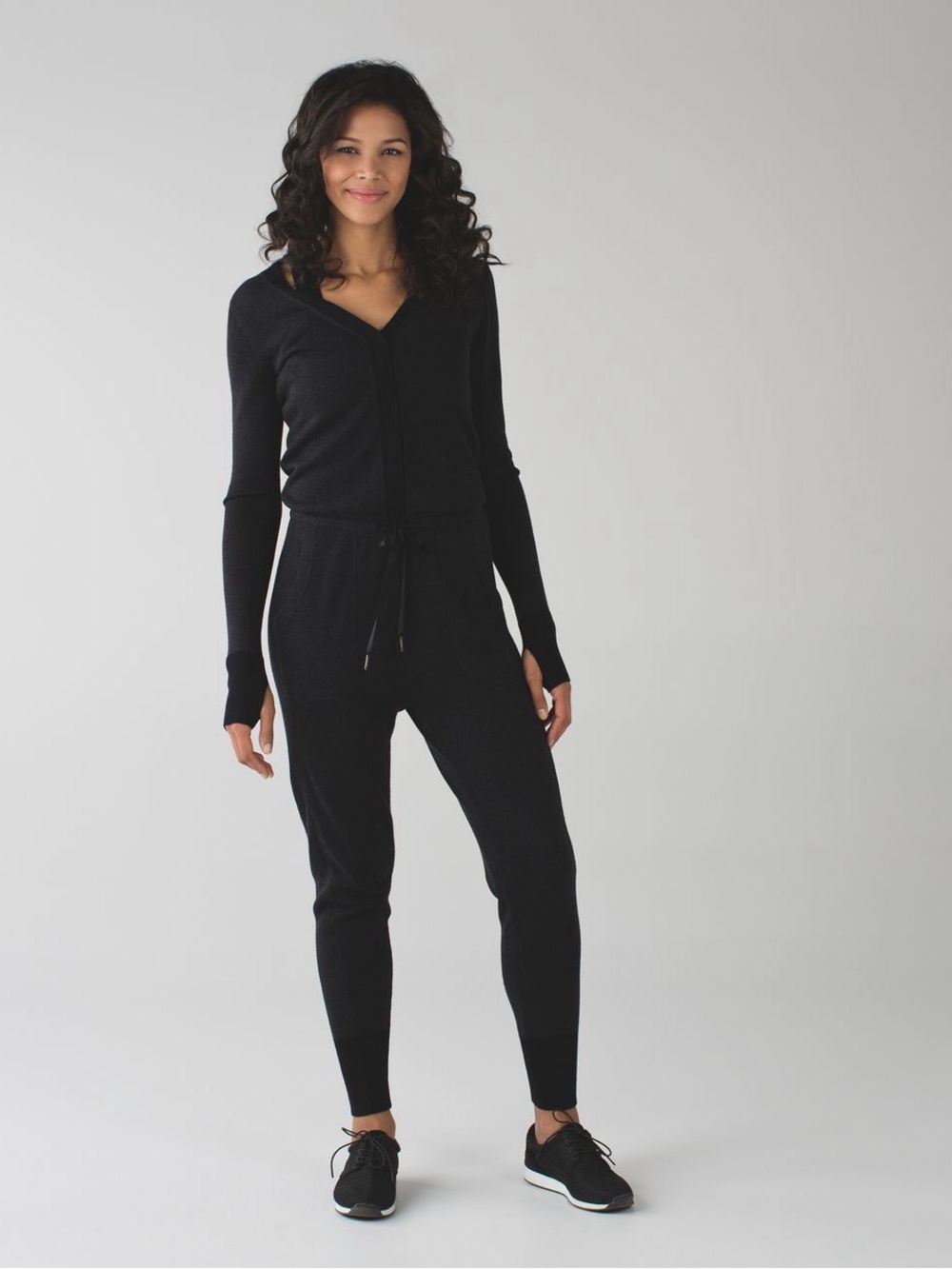 Lululemon Bundle Up Your Bundas Onsie Jumpsuit Heath Black Long sleeve Jumpsuit